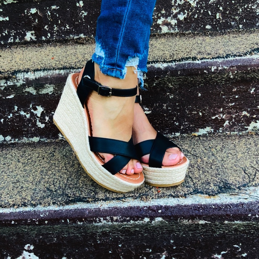 Dream /Black espadrille wedges